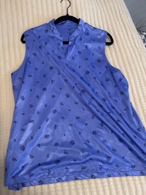 Nike Women’s Sleeveless blue Floral Polo Tank